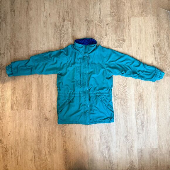 Eddie Bauer Gore-Tex Teal Jacket Vintage 90s Outdoor Shell Size M Seattle USA - Picture 2 of 8